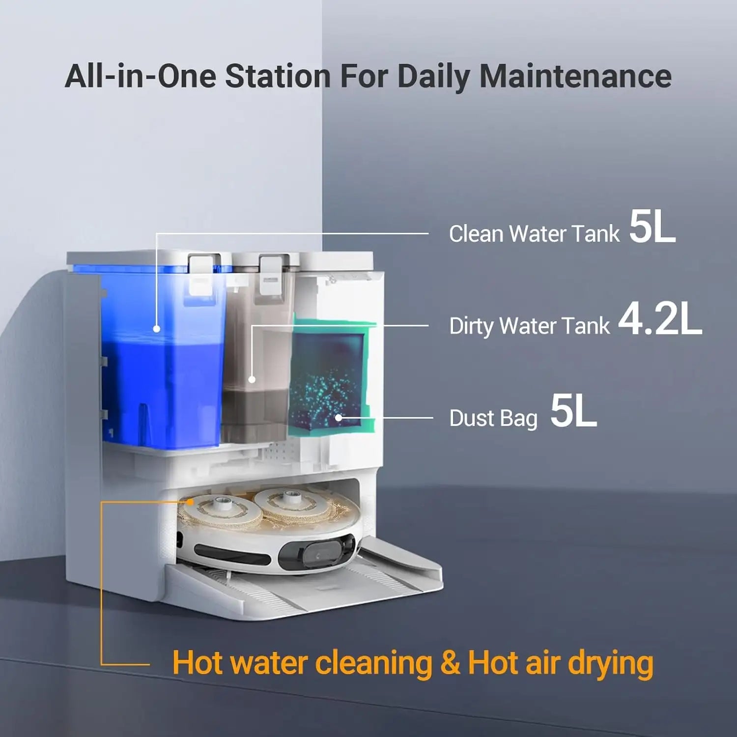 روبوت مكنسة كهربائية EZVIZ RS20 Pro تنظيف دائم روبوت مكنسة كهربائية EZVIZ RS20 Pro تنظيف دائم